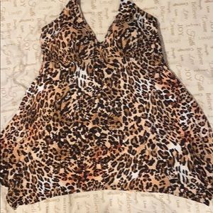 Cheetah Print Tankini Top (no bottoms)